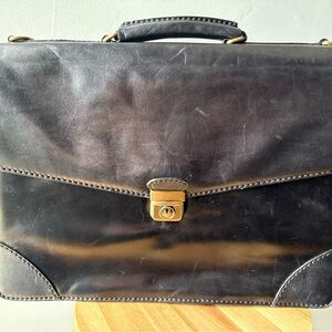 Vintage Black Leather Briefcase